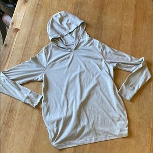 Old Navy maternity light gray athletic sun shirt hoodie sz M